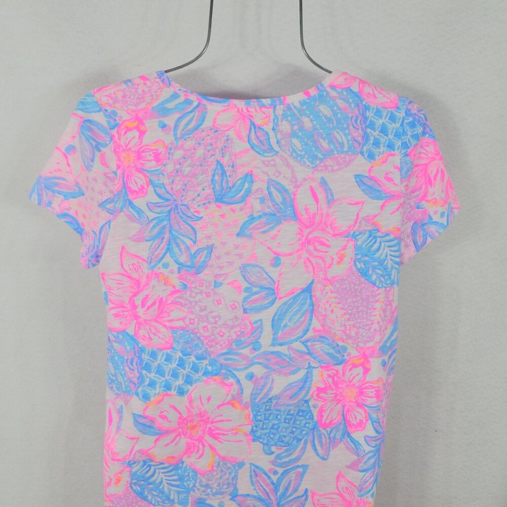 Lilly Pulitzer Women's Etta V-Neck Top Size L Snappy Turtle Pink Top Blouse NWT - Picture 6 of 8